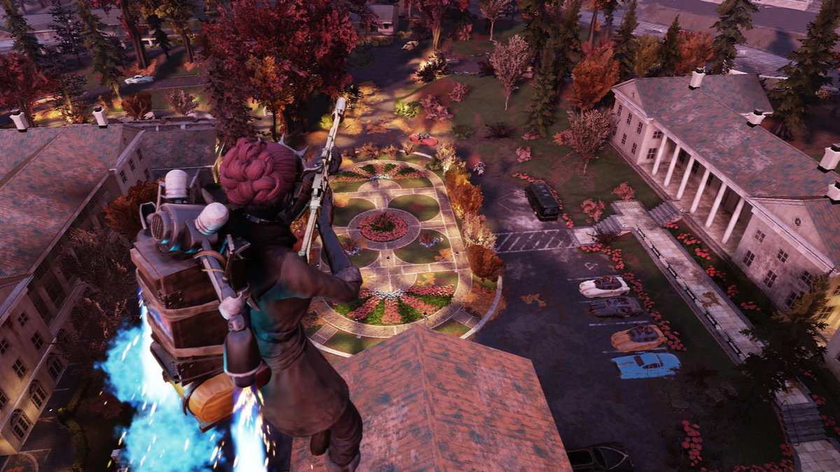 Fallout 76: Джетпак позволяет увидеть Вайтспринг с высоты птичьего полета - от этого просто захватывает дух!