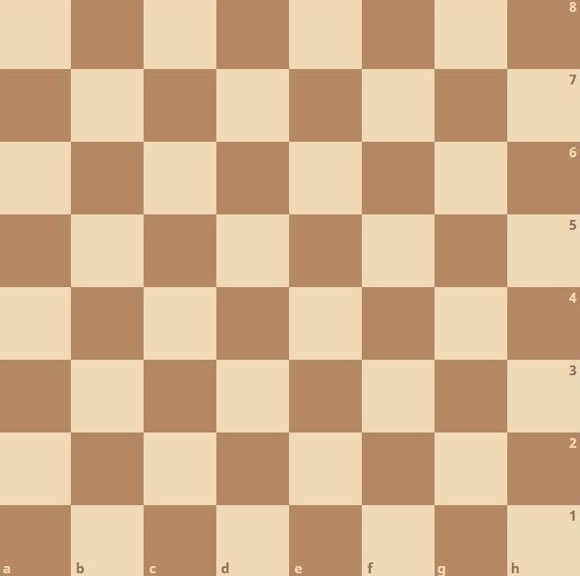 Шахматная доска представляет собой поле 8*8. Половина клеток белого цвета (32), а другая половина черного цвета 