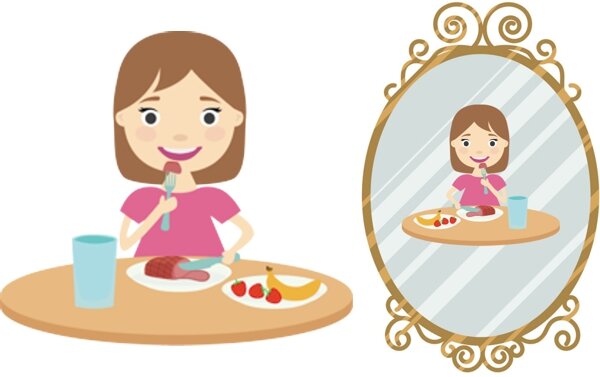 Еда перед зеркалом становится невкусной?