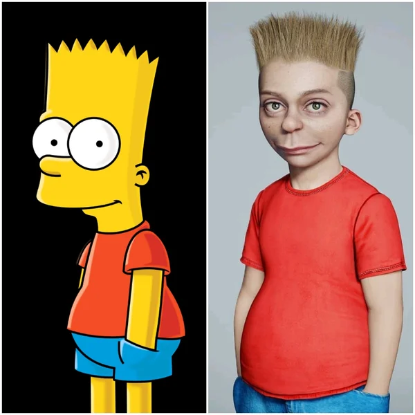 Барт в мультфильме/в реальной жизни