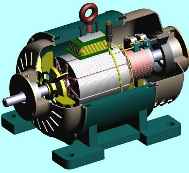 Двигатель постоянного тока в разрезе