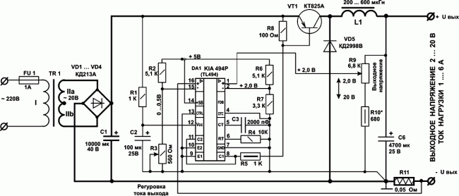 TL494 схемы: зарядное устройство из компьютерного БП