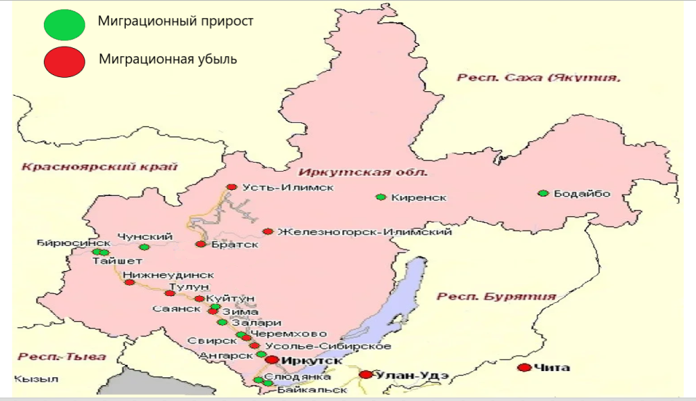 Иркутская область карта с городами и поселками подробная