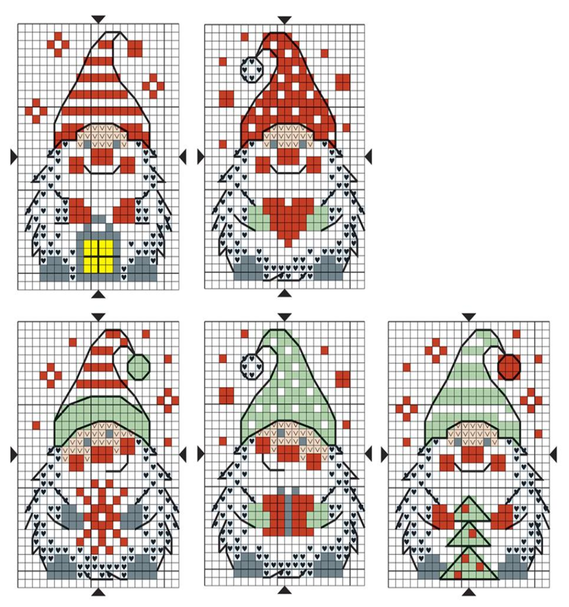 Гномы вышивка крестом схемы