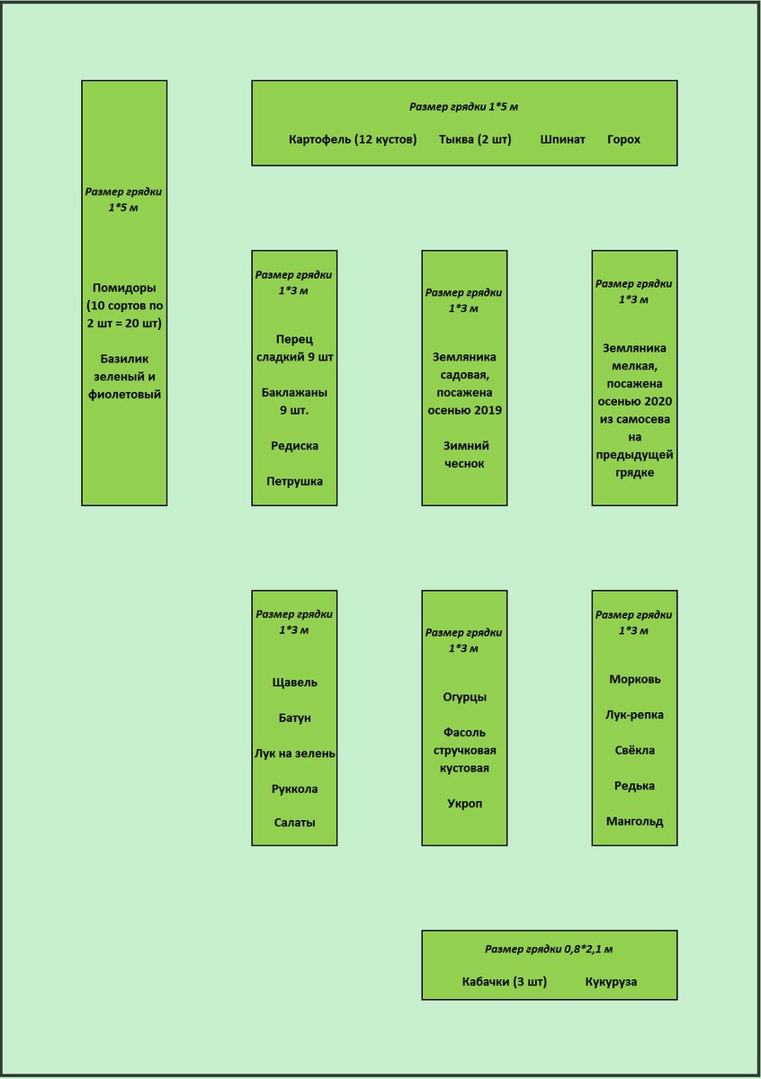 Схема моего огорода.