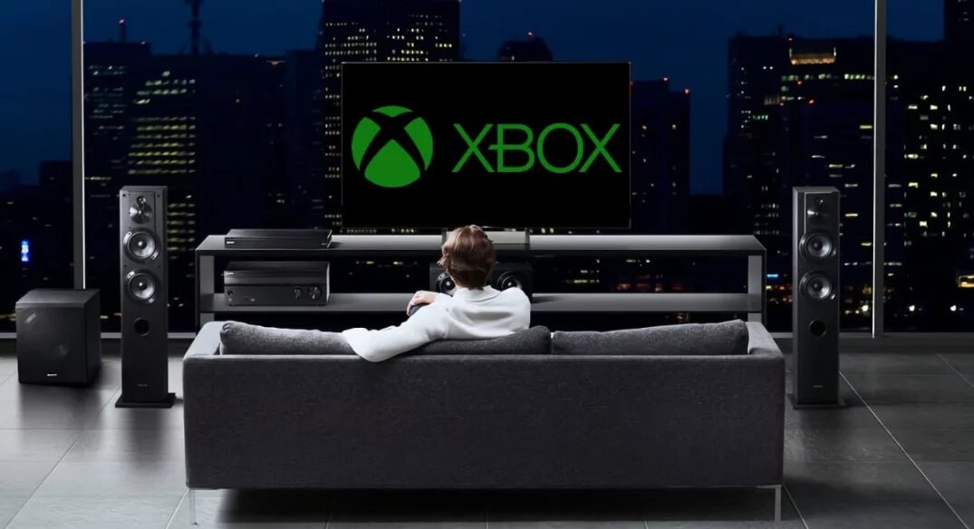 Приложение Xbox на телевизоре (изображение с сайта https://tv-vybor.ru/novosti/1788-prilozhenie-xbox-mozhet-pojavitsja-v-umnyh-televizorah-v-2021-godu.html)