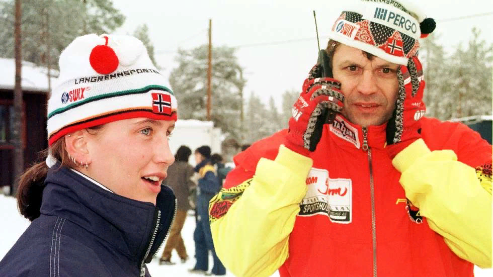 Марит Бьорген со своим первым тренером Идаром Терье Белсвиком