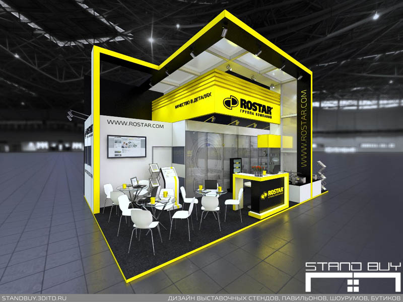 Проект выставочного стенд группы компаний Rostar. Архитектор - Павел Сапов.