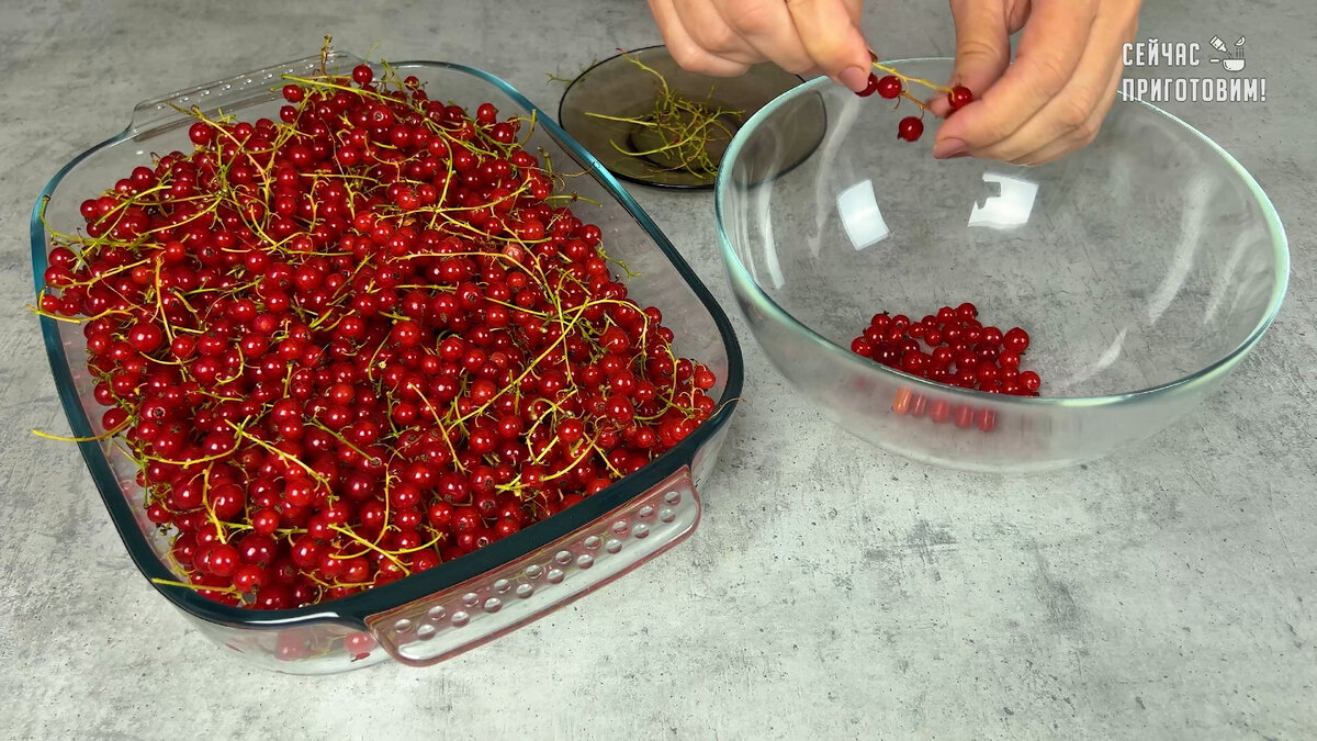 Желе из красной смородины с веточками