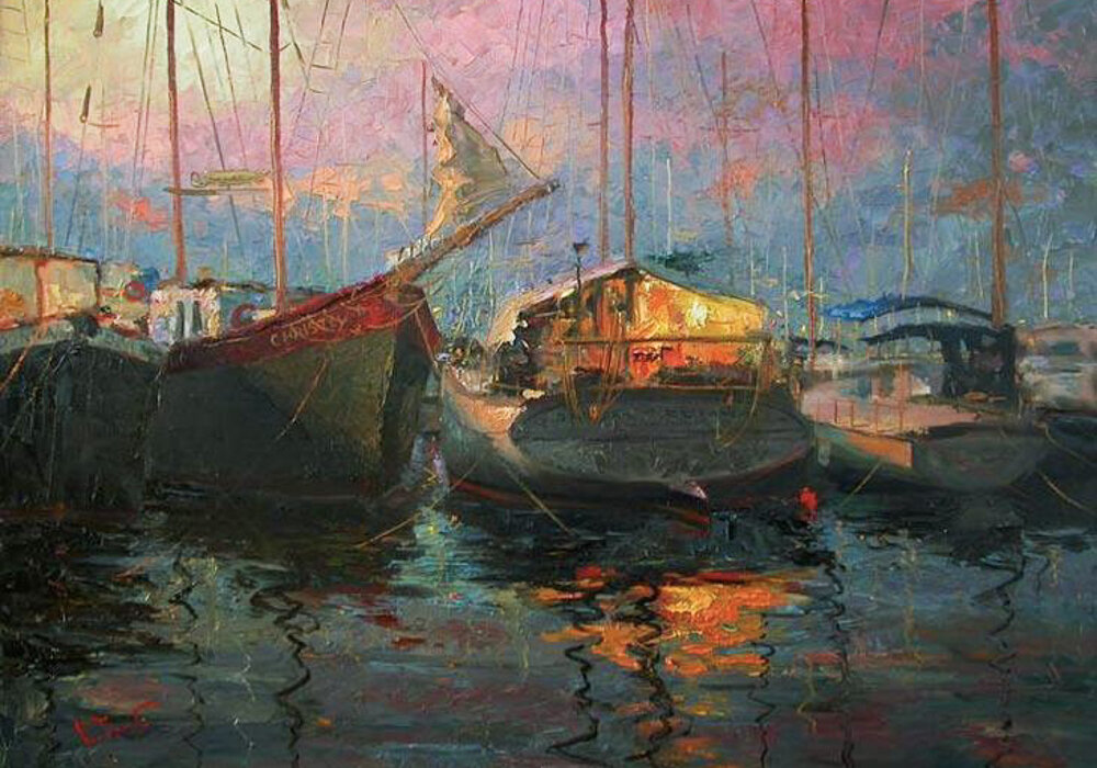 Олег Трофимов "Вечер на море". Источник: https://obiskusstve.com/1907327574961817711/hudozhnik-trofimov-oleg-mihajlovich/