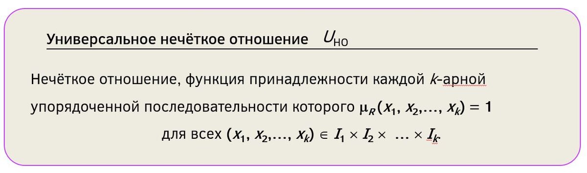Формулировка определения универсального нечёткого отношения