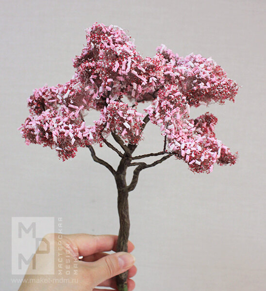 Китайская цветущая слива в миниатюре, фото MAKET-MDM. 