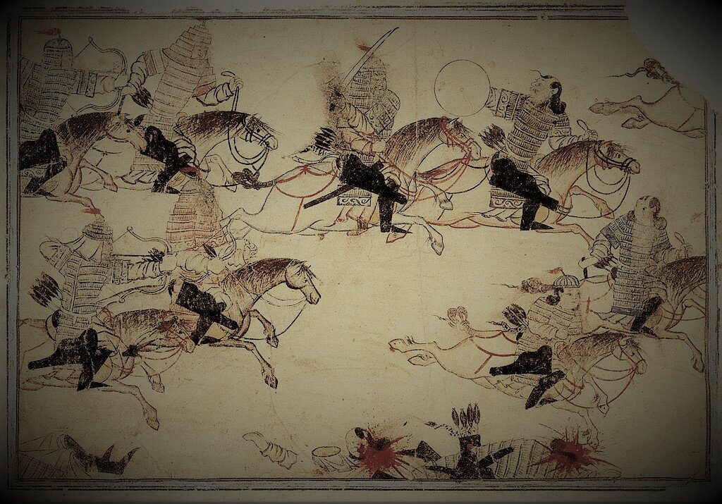 Монголы преследуют врагов (рис. первой четверти XIV века).