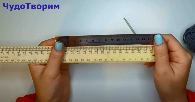 Вязание крючком. МК: Вязание на линейке - Crochet using the measuring ruler