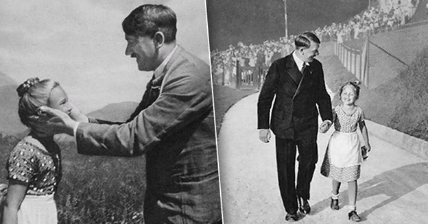 Адольф Гитлер, агитационные фото с маленькой девочкой. Фото в свободном доступе.