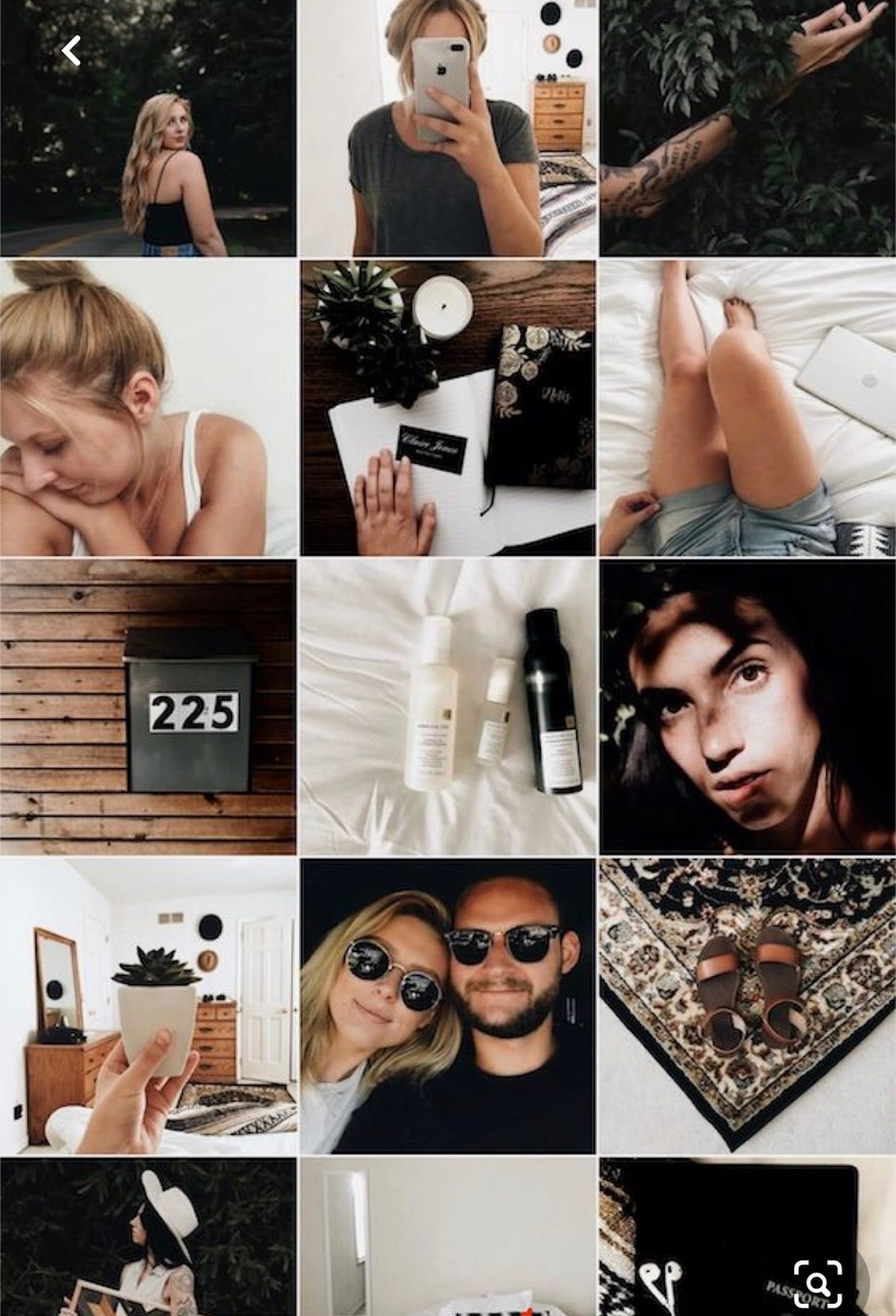 Пример ленты Instagram из Pinterest