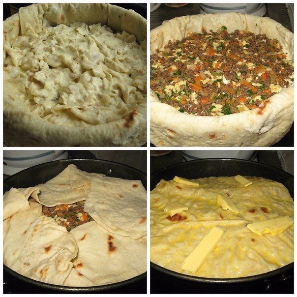 Этап 2. Закрываем сверку лавашом и смазываем 