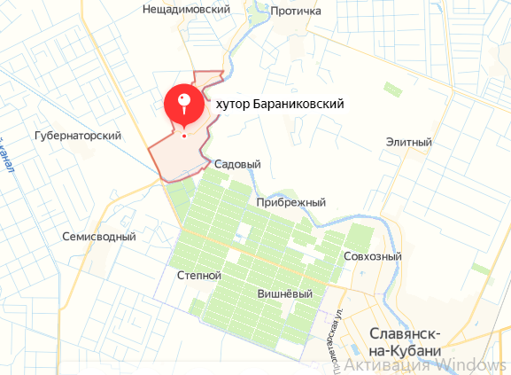 Хутор бараниковский краснодарский край карта
