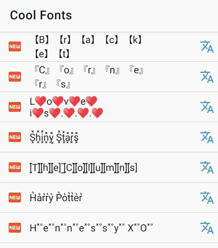 Приложение Cool Fonts