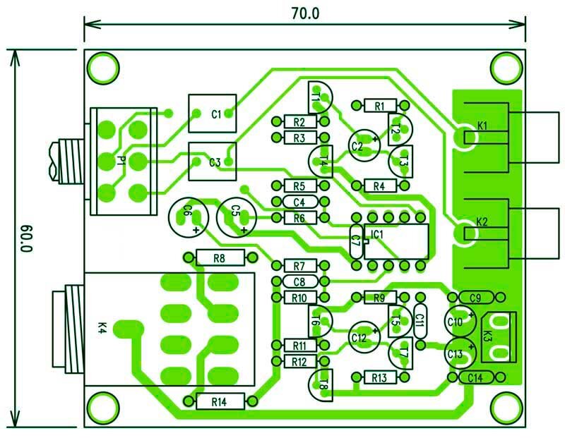 Расположение компонентов на печатной плате
