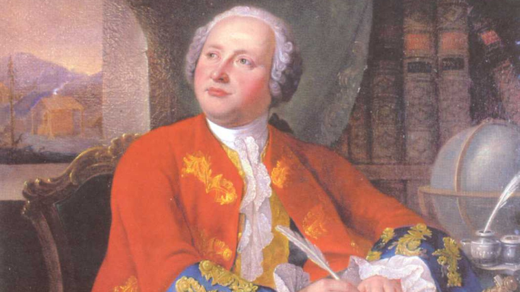 ФРАНЦ РИСС. ПОРТРЕТ МИХАИЛА ЛОМОНОСОВА (ФРАГМЕНТ). КОПИЯ ПОРТРЕТА РАБОТЫ ГЕОРГА ПРЕННЕРА. 1800-Е. МГУ ИМЕНИ М.В. ЛОМОНОСОВА, МОСКВА