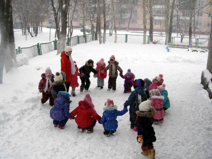 Детский сад на прогулке картинки