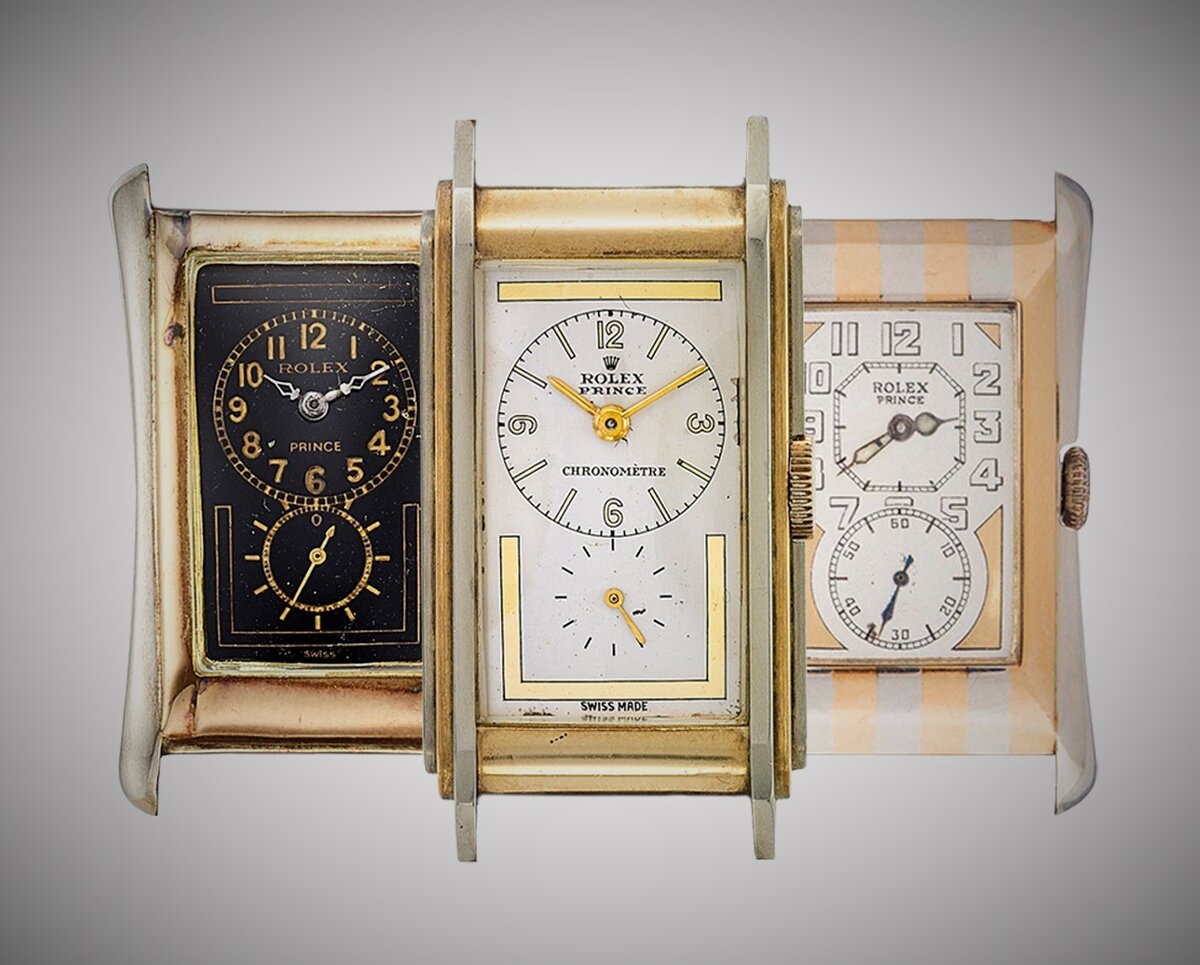 Rolex Prince модели: Blancard, Railway и Tigers stripe, 1920-е годы. Фото позаимствовано из интернета