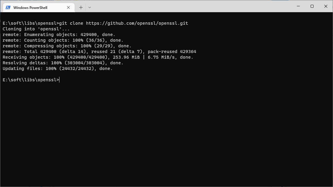 git clone https://github.com/openssl/openssl.git