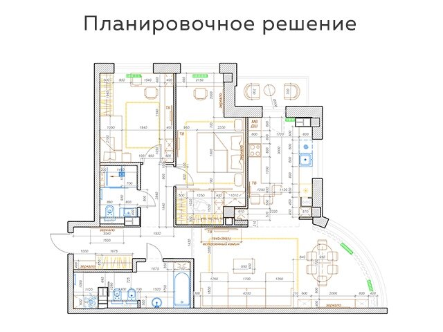 Планировочное решение интерьера