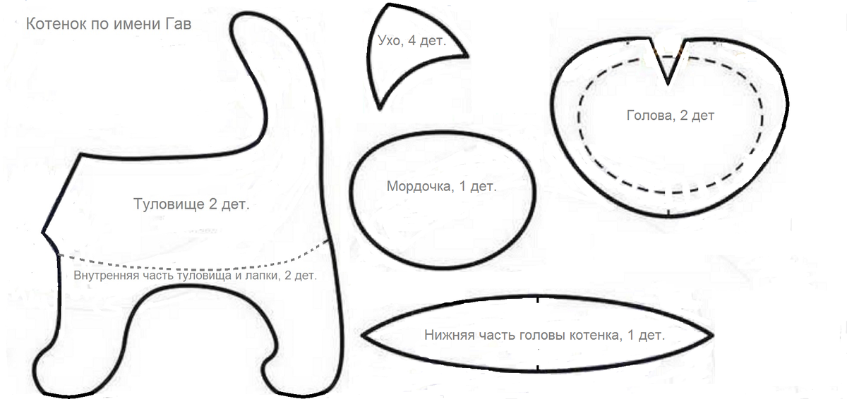 Котенок Гав крючком схема вязания с описанием