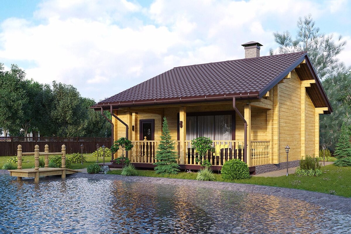 Баня по проекту"Сарагоса" от Holz House. Источник фото: holz-house.ru
