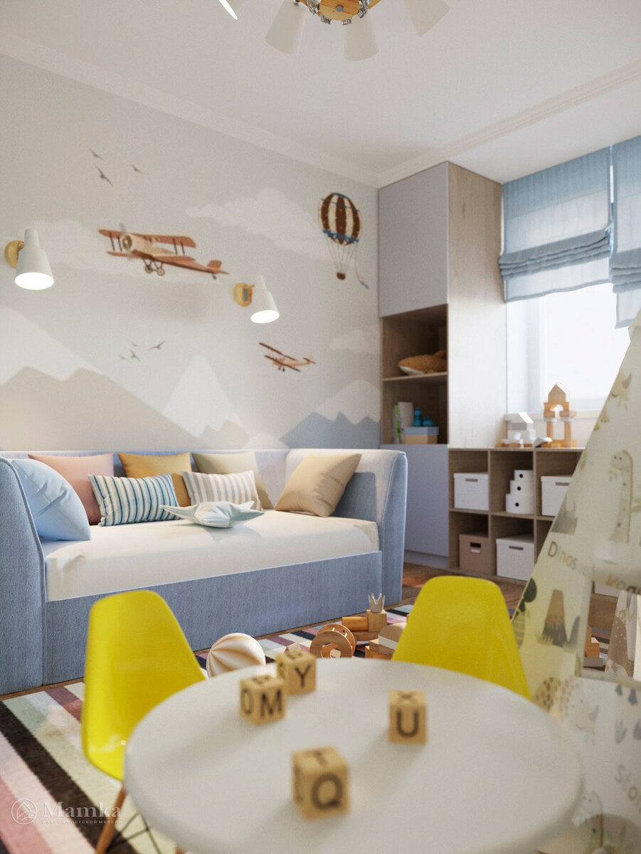 Зона отдыха в детской комнате 