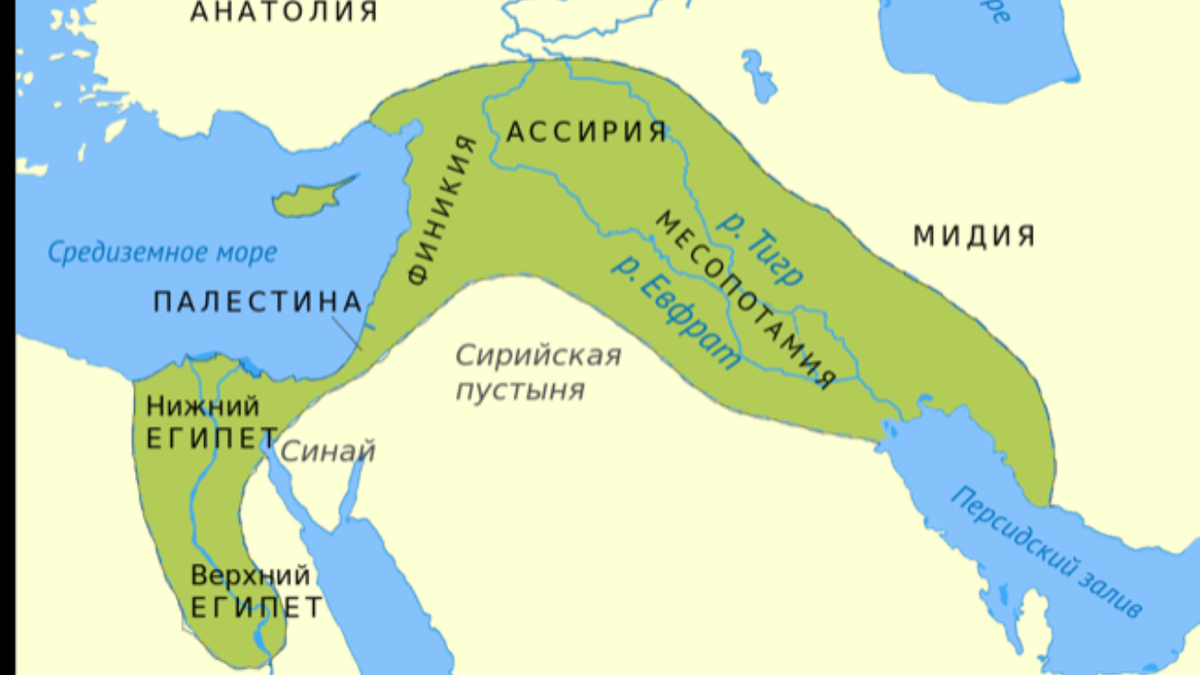 Междуречье и Египет на карте
