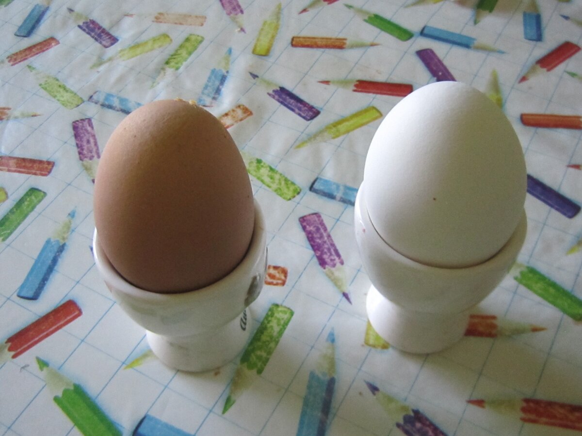 Белое яйцо - это "Недюрёвка", коричневое - "Гулливер".