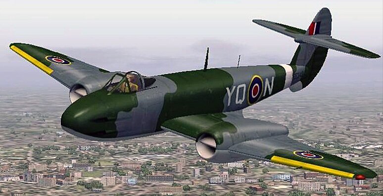 Английский реактивный истребитель Глостер  "Метеор".