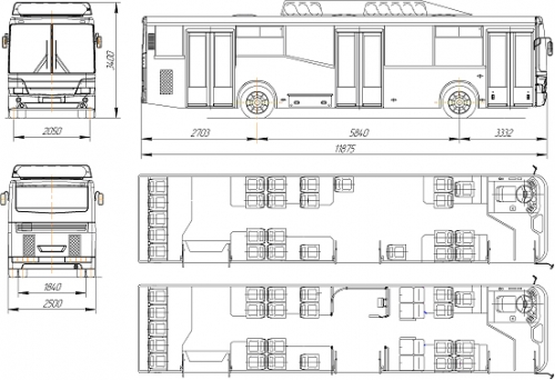 Строение автобуса внутри (салон)