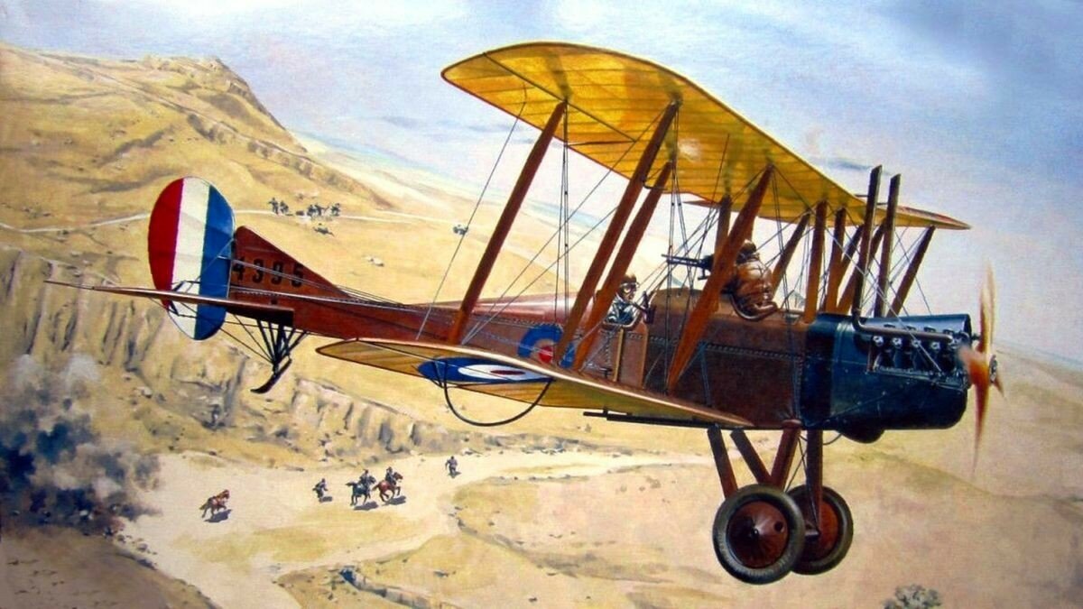 Британский самолет разведчик RAF Be 2a ведет разведку