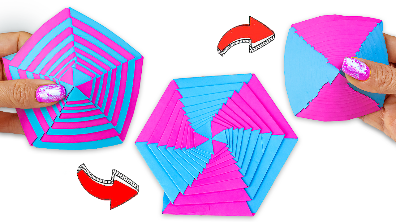 Поделки из бумаги игрушка Антистресс-трансформер, оригами без клея