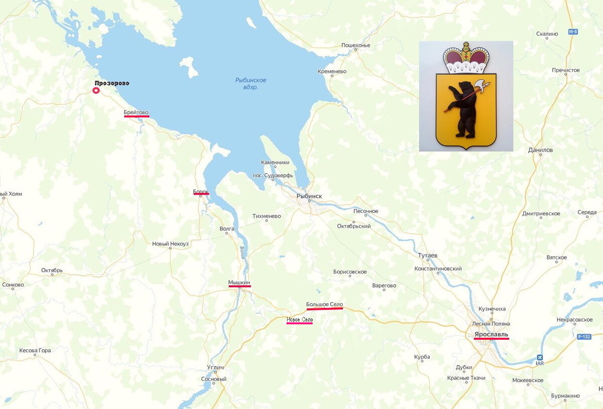 Прозорово на карте Ярославской области