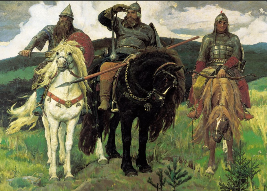 Картина "Три богатыря" художника Виктора Васнецова, 1898 г.