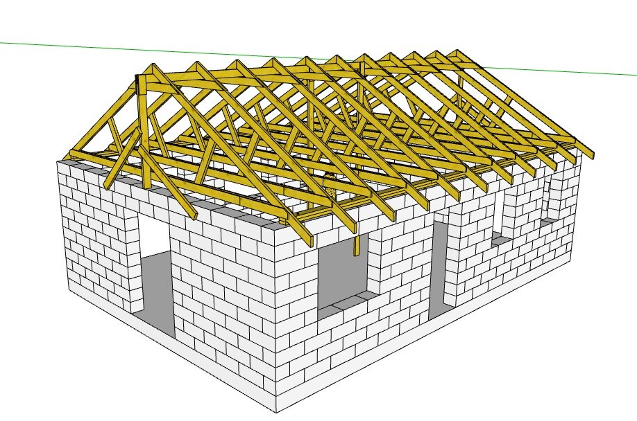 Как строят каркас крыши каркасных домов