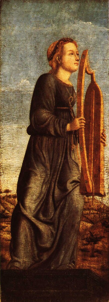 "Муза Мельпомена с арфой" неизвестный художник. ок. 1460