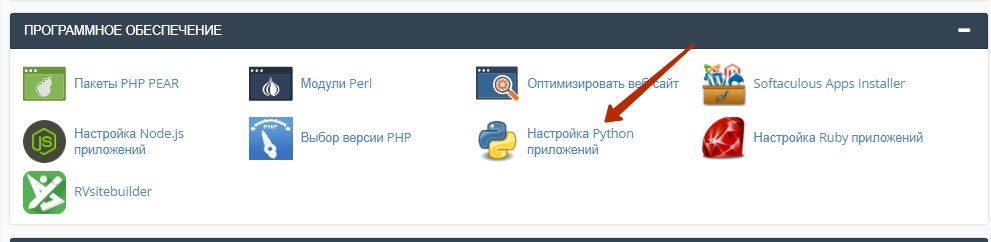Настройка Python приложений в cPanel