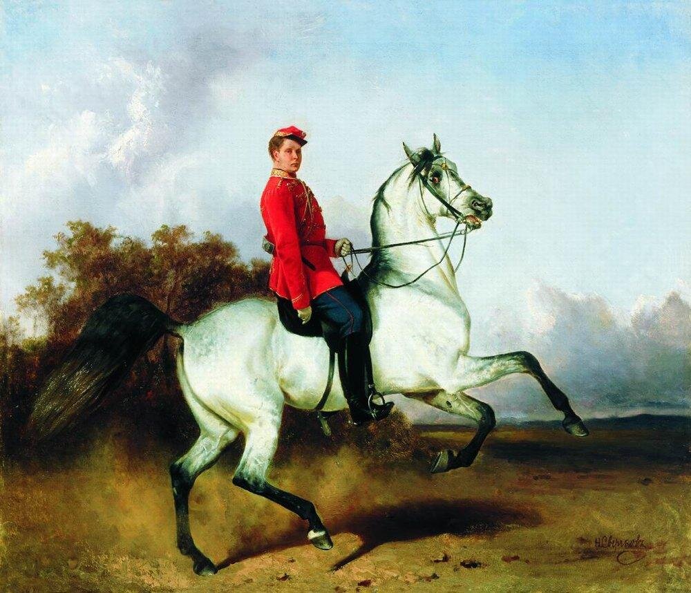 Лейб-гусар на коне. Сверчков Н.Е.