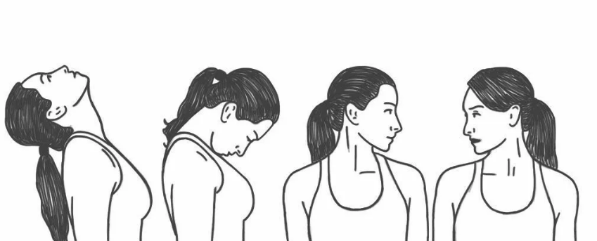 Два простых и действенных упражнения при шейном остеохондрозе, качаем головой и выполняем повороты.
