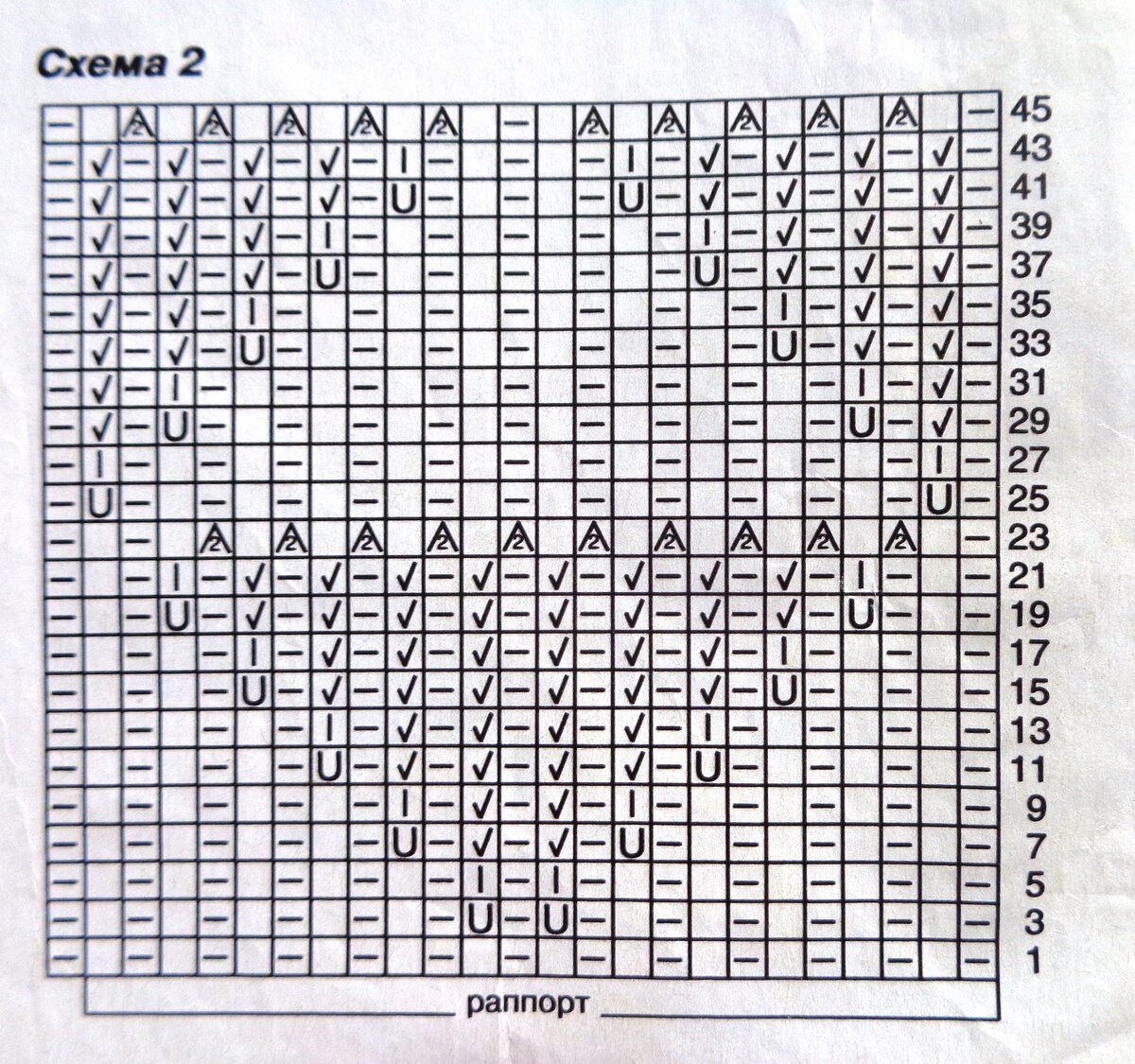 схема спинки/полочки