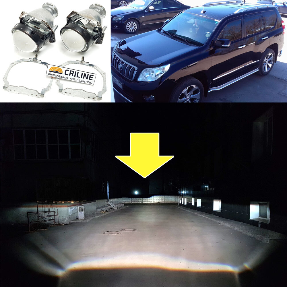 Замена линз в фарах Toyota Land Cruiser Prado 150 на биксеноновые Hella ...