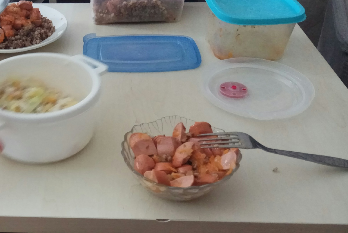 Сосиски с гречк