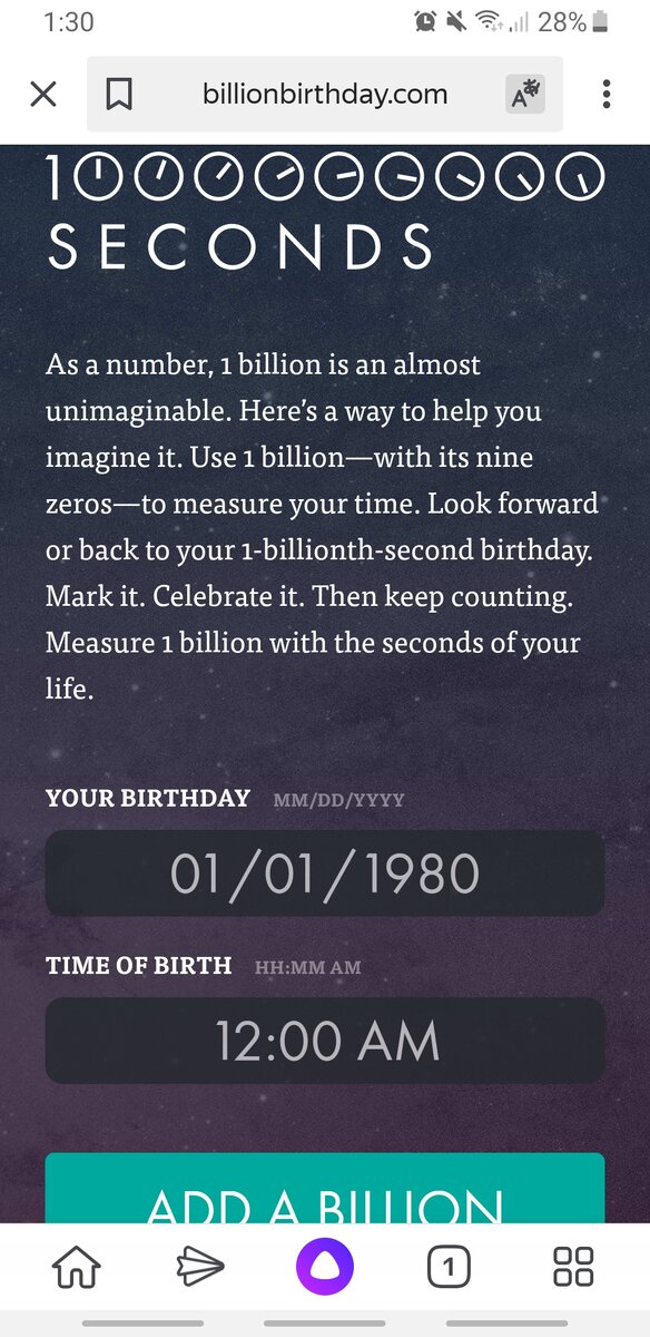  Скриншот с главной страницы billionbirthday.com 