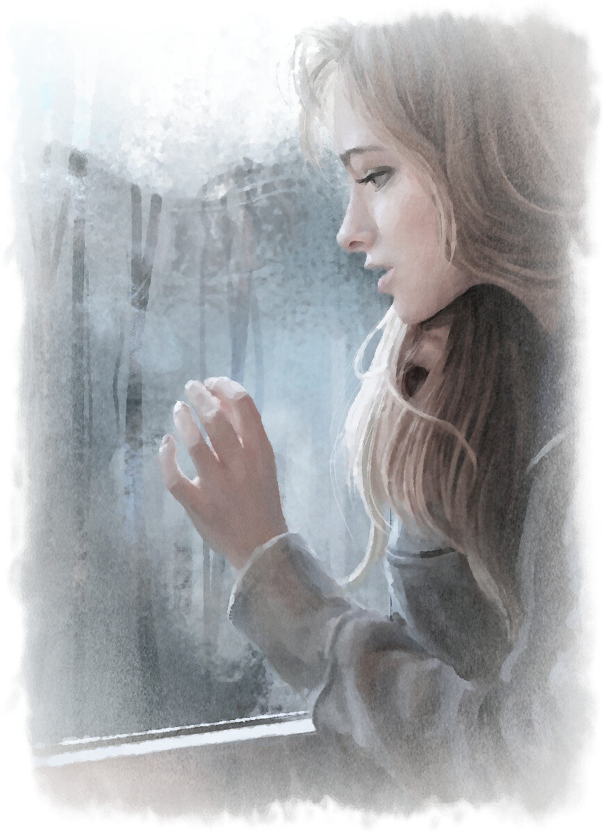 ...За окошком осень сырая, Дождик капает на окно...